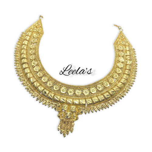 Gold Plated Choker style Bridal Necklace set with Earrings